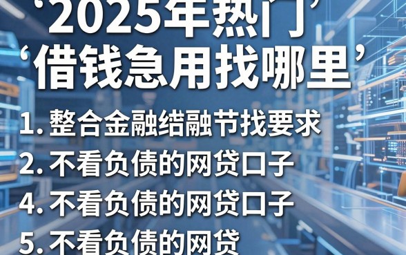 2025年热门借钱急用找哪里,整合5个不看负债的网贷口子