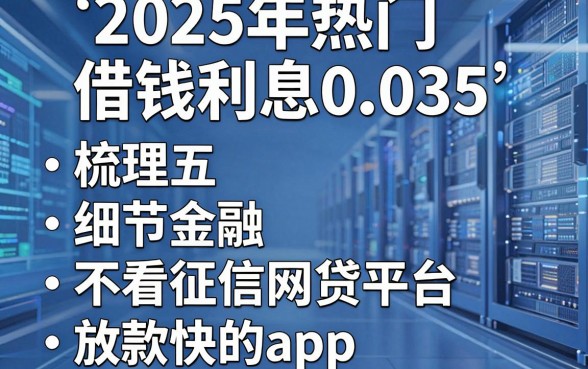 2025年热门借钱利息0.035,梳理五个不看征信网贷平台放款快的app