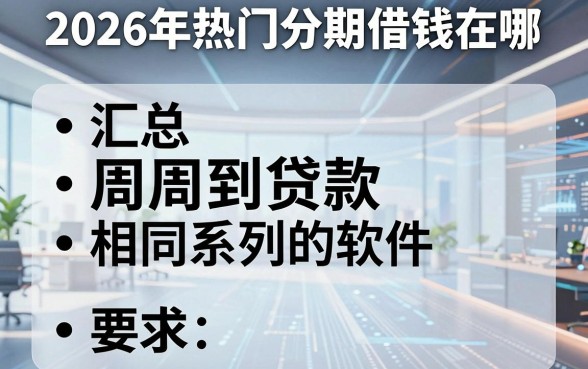 2026年热门分期借钱在哪，汇总五个周周到贷款相同系列的软件