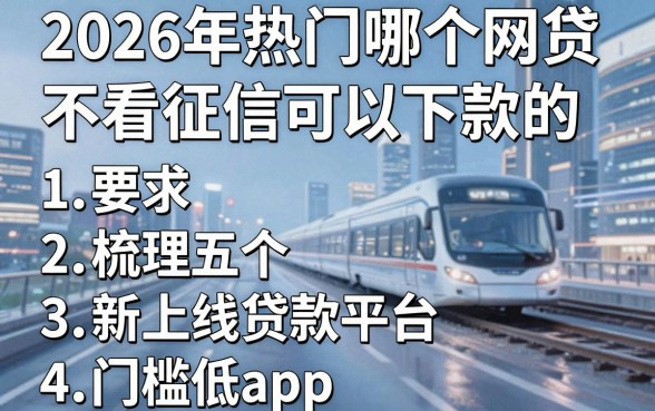 2026年热门哪个网贷不看征信可以下款的，梳理五个新上线贷款平台门槛低app