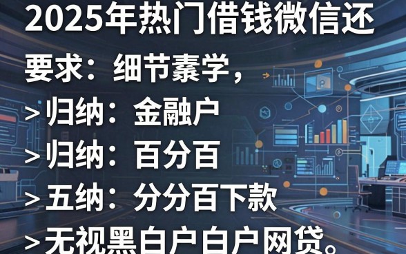 2025年热门借钱微信还,归纳五个百分百下款无视黑白户网贷