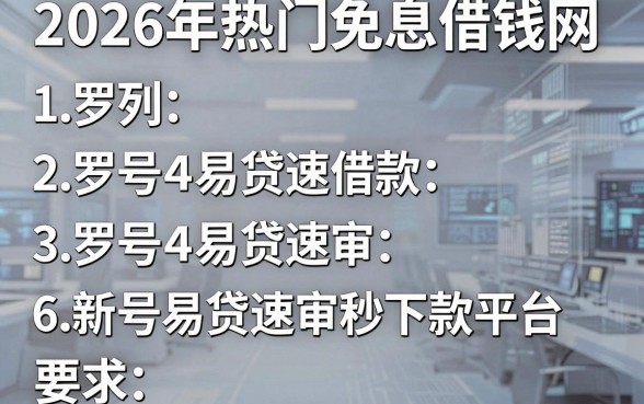 2026年热门免息借钱网，罗列五个新号易贷速审秒下款平台