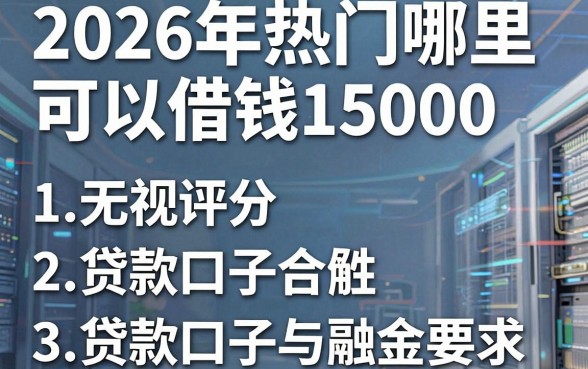 2026年热门哪里可以借钱15000,整合五个无视评分的贷款口子