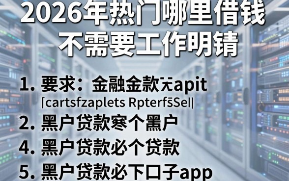 2026年热门哪里借钱不需要工作证明，概括五个黑户贷款必下口子app