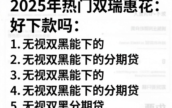 2025年热门双瑞惠花 好下款吗,罗列五个无视双黑能下的分期贷