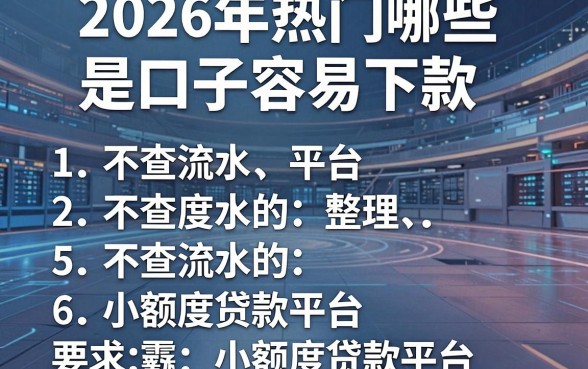 2026年热门哪些是口子容易下款,整理5个不查流水的小额度贷款平台