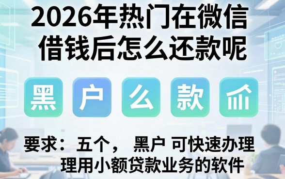 2026年热门在微信借钱后怎么还款呢，梳理五个黑户可快速办理小额贷款业务的软件