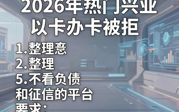 2026年热门兴业以卡办卡被拒，整理5个不看负债和征信的平台