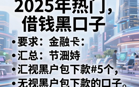 2025年热门借钱黑口子,汇总5个无视黑户包下款的口子