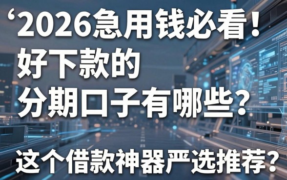 2026急用钱必看！好下款的分期口子有哪些？这5个借款神器严选推荐