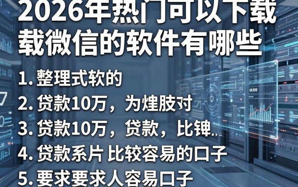 2026年热门可以下载微信的软件有哪些,整理五个贷款10万比较容易的口子