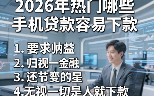 2026年热门哪些手机贷款容易下款，归纳五个无视一切是人就下款