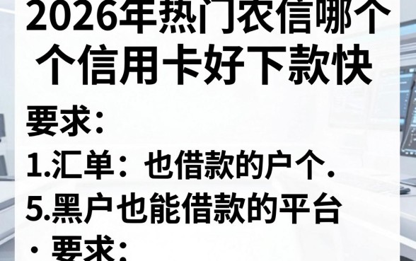 2026年热门农信哪个信用卡好下款快，汇总5个黑户也能借款的平台