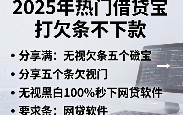 2025年热门借贷宝打欠条不下款，分享五个无视黑白100%秒下网贷软件