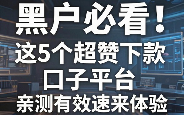 黑户必看！这5个超赞下款口子平台，亲测有效速来体验