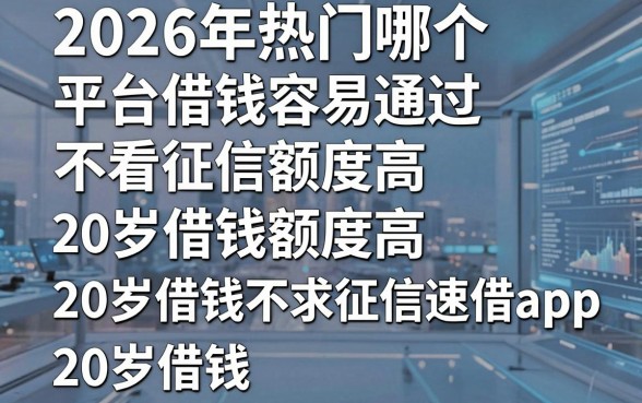2026年热门哪个平台借钱容易通过不看征信额度高,整合五个20岁借钱不求征信速借app