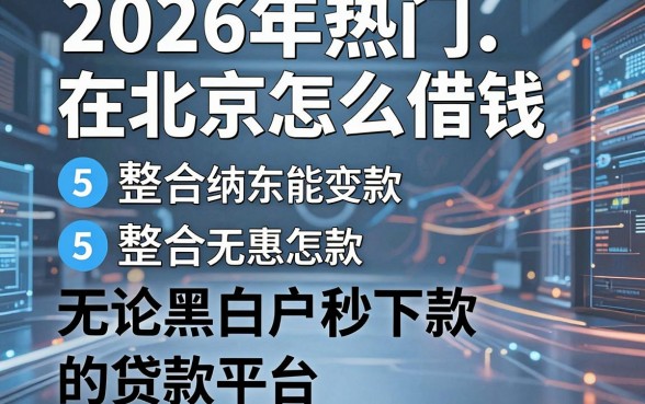 2026年热门在北京怎么借钱,整合5个无论黑白户秒下款的贷款平台