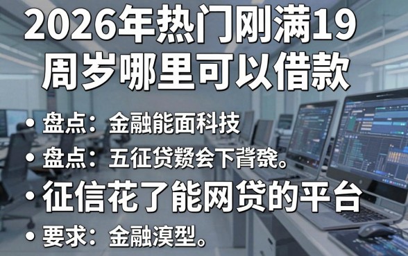 2026年热门刚满19周岁哪里可以借款，盘点五个征信花了能网贷的平台