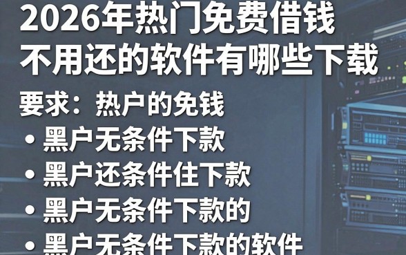 2026年热门免费借钱不用还的软件有哪些下载，总结五个黑户无条件下款的软件