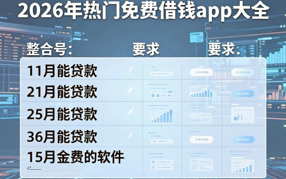 2026年热门免费借钱app大全，整合五个11月能贷款的软件