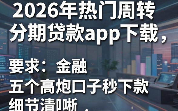 2026年热门周转分期贷款app下载,整理五个高炮口子秒下款