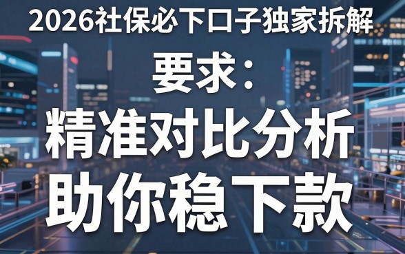 2026社保必下口子独家拆解,精准对比分析助你稳下款!