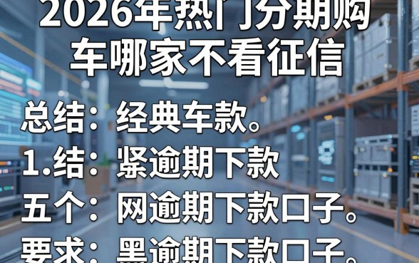 2026年热门分期购车哪家不看征信,总结五个网黑逾期下款口子