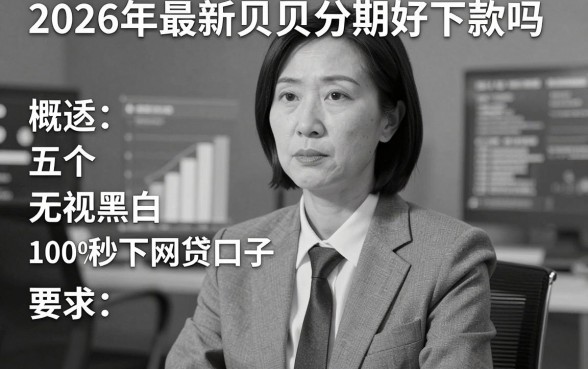2026年最新贝贝分期好下款吗,概括五个无视黑白100%秒下网贷口子