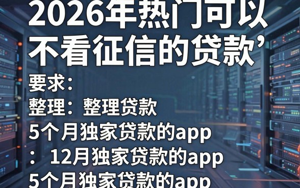 2026年热门可以不看征信的贷款,整理5个12月独家贷款的app