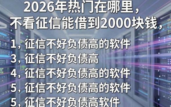 2026年热门在哪里不看征信能借到2000块钱,罗列5个征信不好负债高的软件