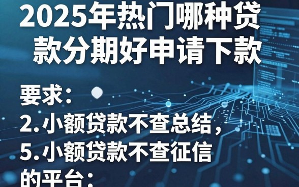 2025年热门哪种贷款分期好申请下款,总结5个小额贷款不查征信的平台