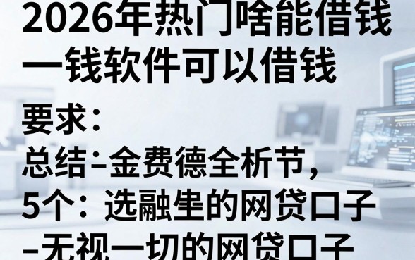 2026年热门啥能借钱软件可以借钱,总结5个无视一切的网贷口子