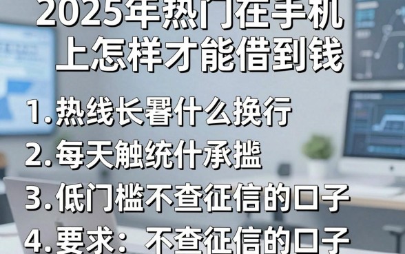 2025年热门在手机上怎样才能借到钱，罗列五个低门槛不查征信的口子
