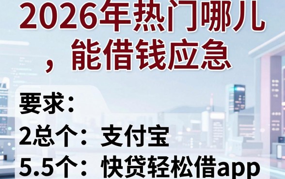 2026年热门哪儿能借钱应急,总结5个支付宝快贷轻松借app