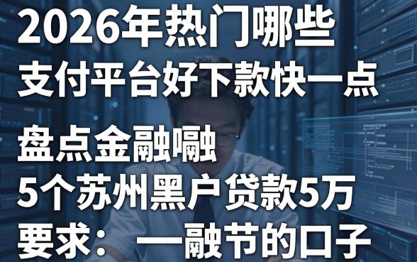 2026年热门哪些支付平台好下款快一点,盘点5个苏州黑户贷款5万的口子