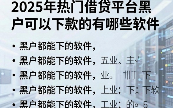 2025年热门借贷平台黑户可以下款的有哪些软件,总结五个黑户都能下的软件
