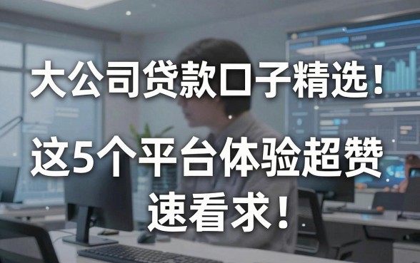 大公司贷款口子精选！这5个平台体验超赞，速看！
