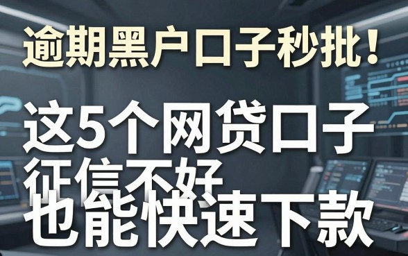 逾期黑户口子秒批！这5个网贷口子，征信不好也能快速下款