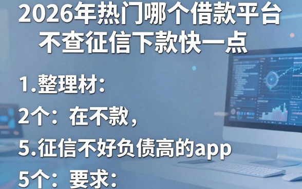 2026年热门哪个借款平台不查征信下款快一点,整理5个征信不好负债高的app