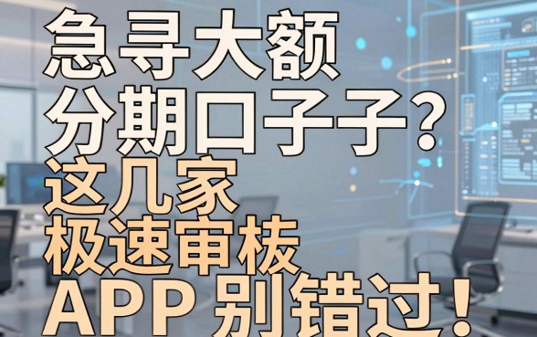 急寻大额分期口子？这几家极速审核APP别错过！