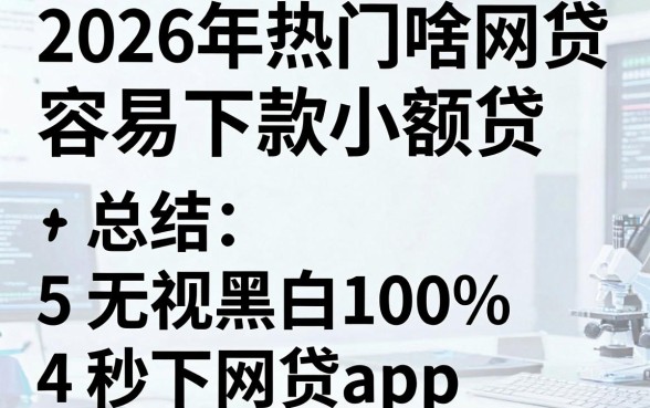 2026年热门啥网贷容易下款小额贷,总结5个无视黑白100%秒下网贷app