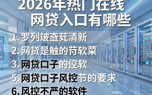2026年热门在线网贷入口有哪些，罗列5个网贷口子风控不严的软件