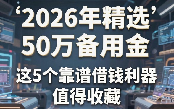 2026年精选50万备用金，这5个靠谱借钱利器值得收藏！