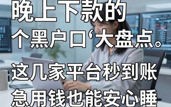 晚上下款的个黑户口子大盘点,这几家平台秒到账,急用钱也能安心睡!