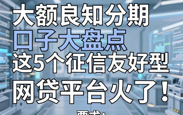 大额良知分期口子大盘点，这5个征信友好型网贷平台火了！