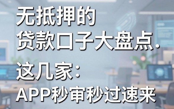 无抵押的贷款口子大盘点，这几家APP秒审秒过速来！