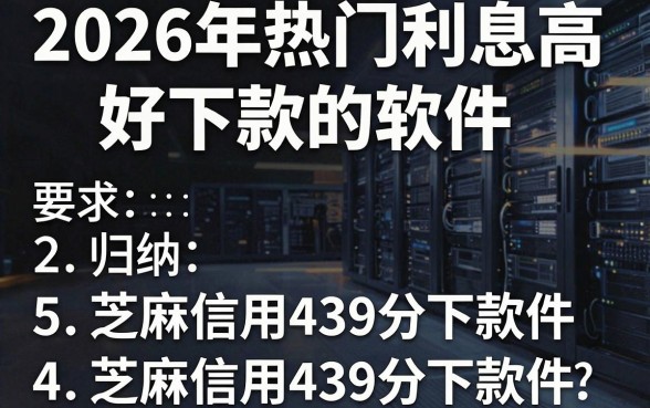 2026年热门利息高 好下款的软件,归纳5个芝麻信用439分下款的软件