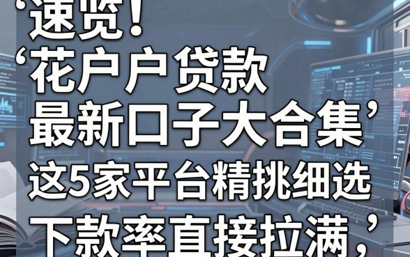 速览!花户户贷款最新口子大合集,这5家平台精挑细选,下款率直接拉满!
