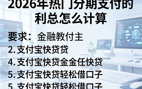 2026年热门分期支付的利总怎么计算,整理5个支付宝快贷轻松借口子