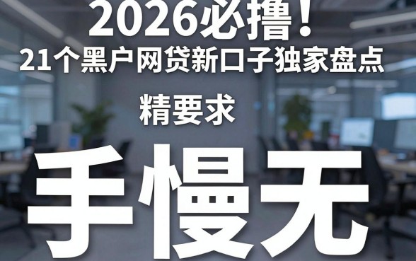 2026必撸！21个黑户网贷新口子独家盘点，精准对比手慢无！